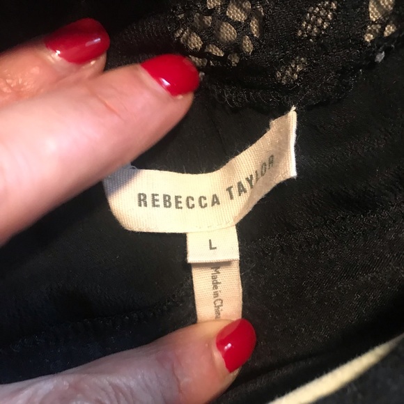 Rebecca Taylor Lace Jersey Knit Top - Picture 3 of 5